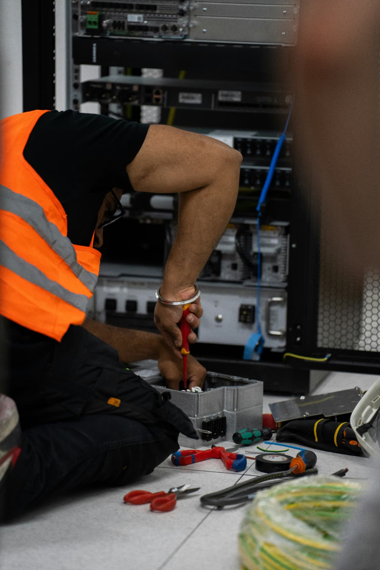 Cabling and termination work in progress